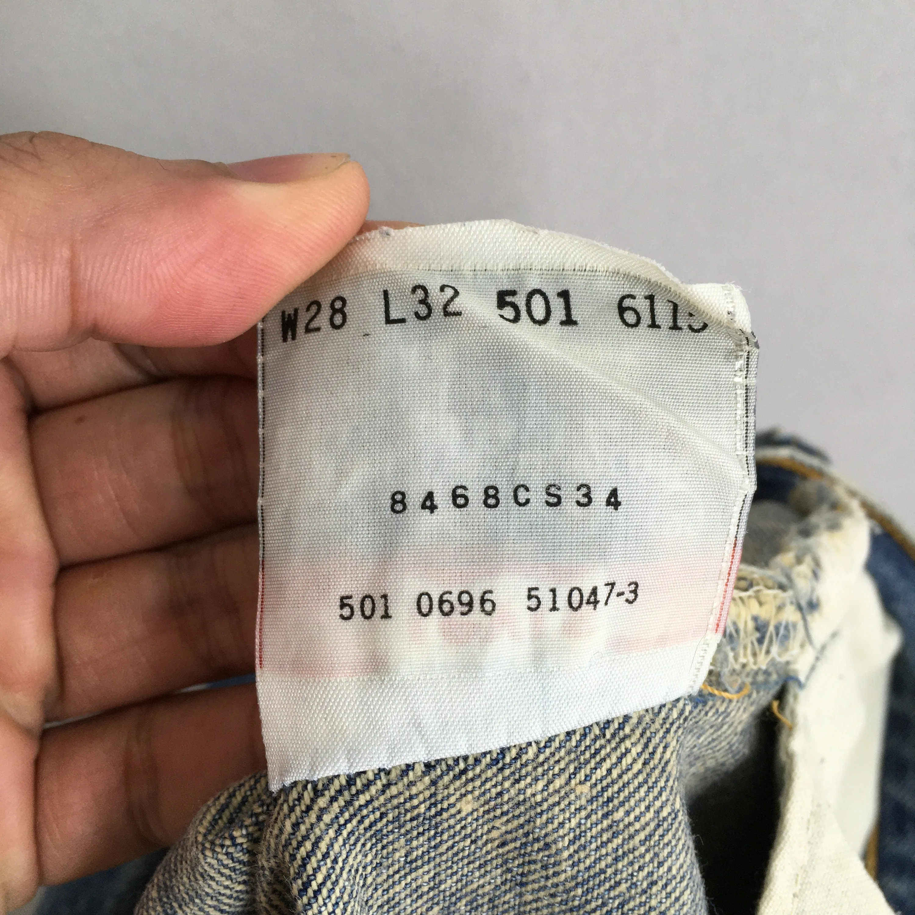 Levi's 501 Faded Blue Jeans Stonewash Size 27x28
