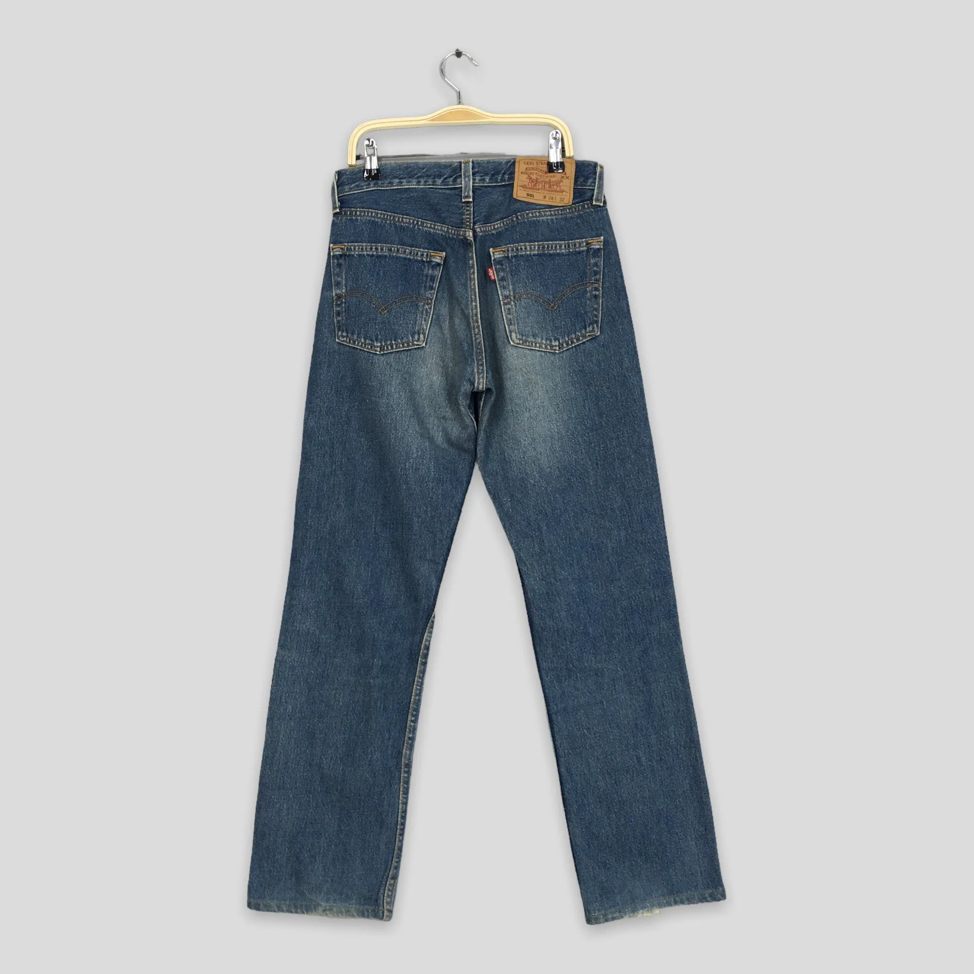 Levi's 501 Faded Blue Jeans Stonewash Size 27x28