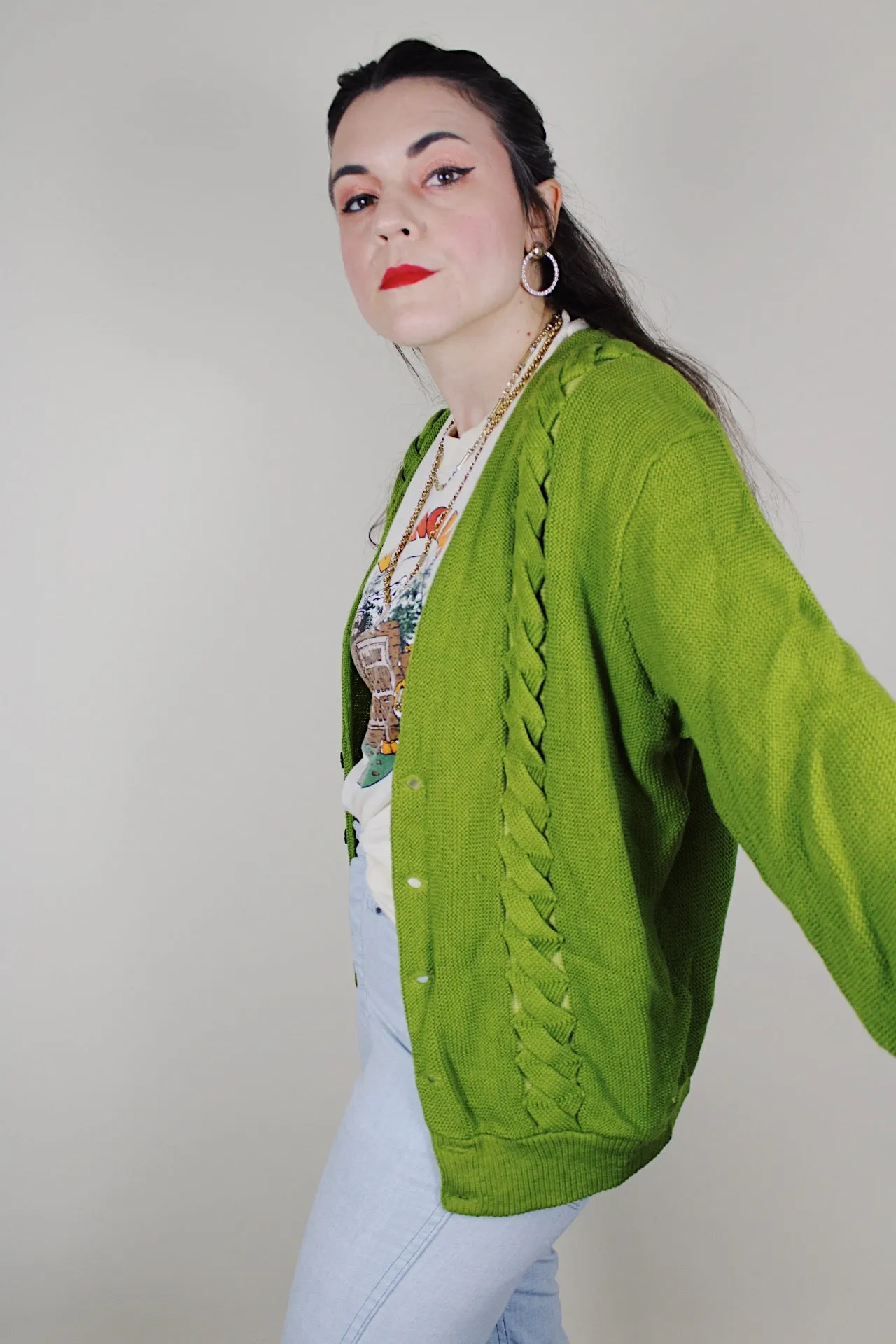Long Sleeve Wool Button Up Cardigan