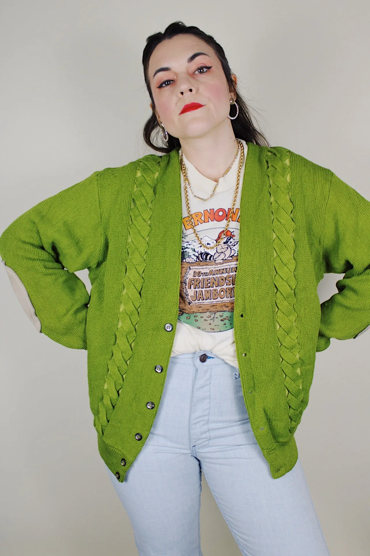 Long Sleeve Wool Button Up Cardigan
