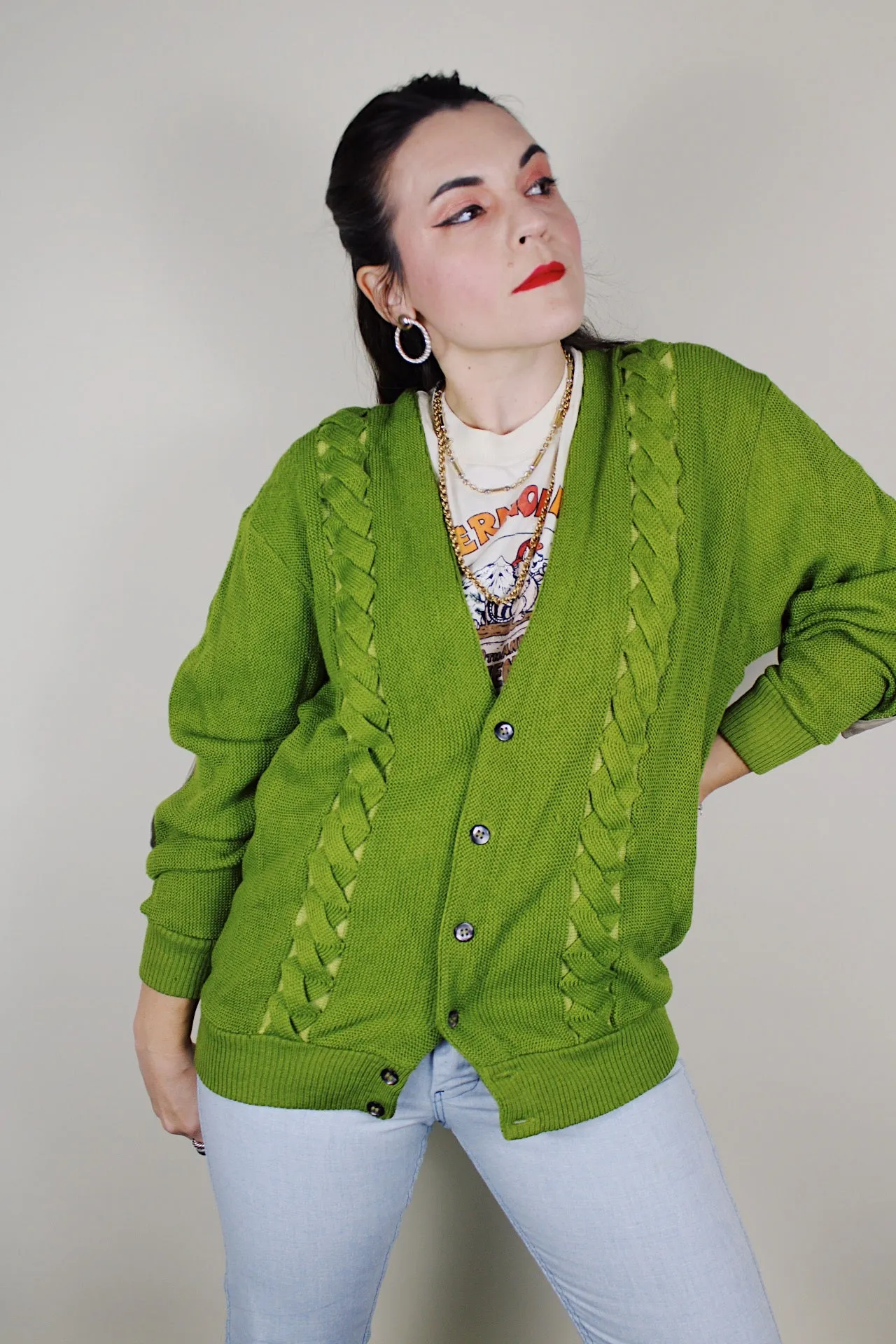 Long Sleeve Wool Button Up Cardigan