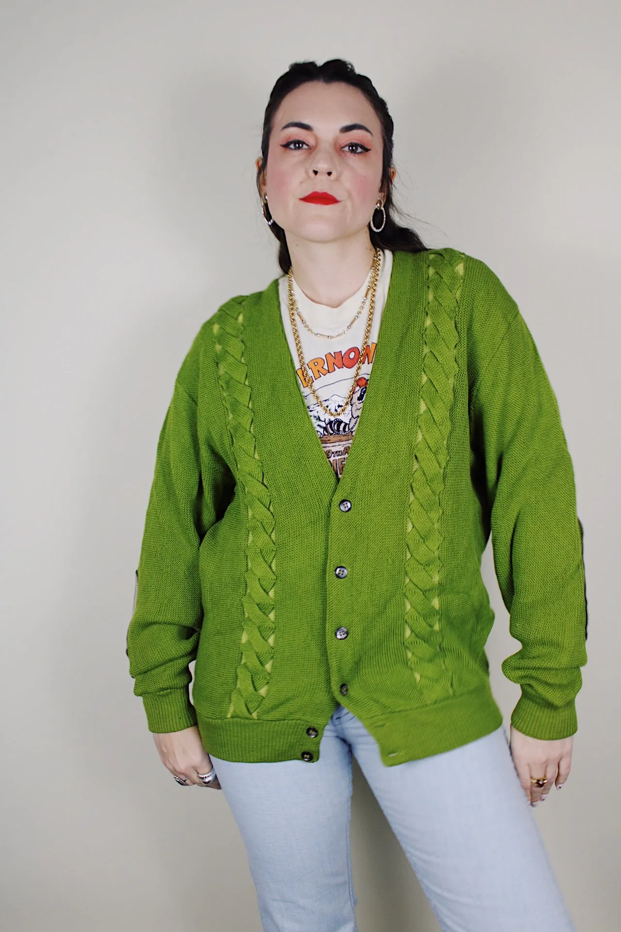 Long Sleeve Wool Button Up Cardigan