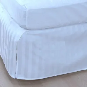 Luxury 300TC 100% Pure Egyptian Cotton Striped Bed Skirt in Light Blue