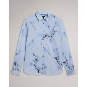 Men Mma-Louth-Long Sleeve Photographic Print Shirt - Sky-Blue