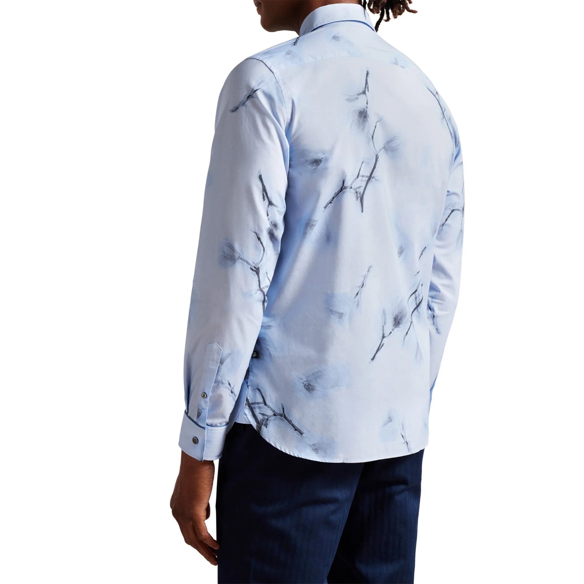 Men Mma-Louth-Long Sleeve Photographic Print Shirt - Sky-Blue