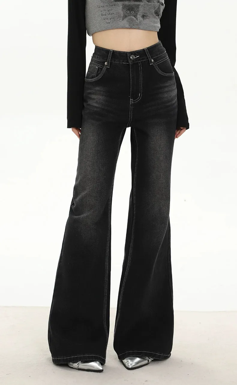 Mina Washed Slim Fit Flare Leg Jeans