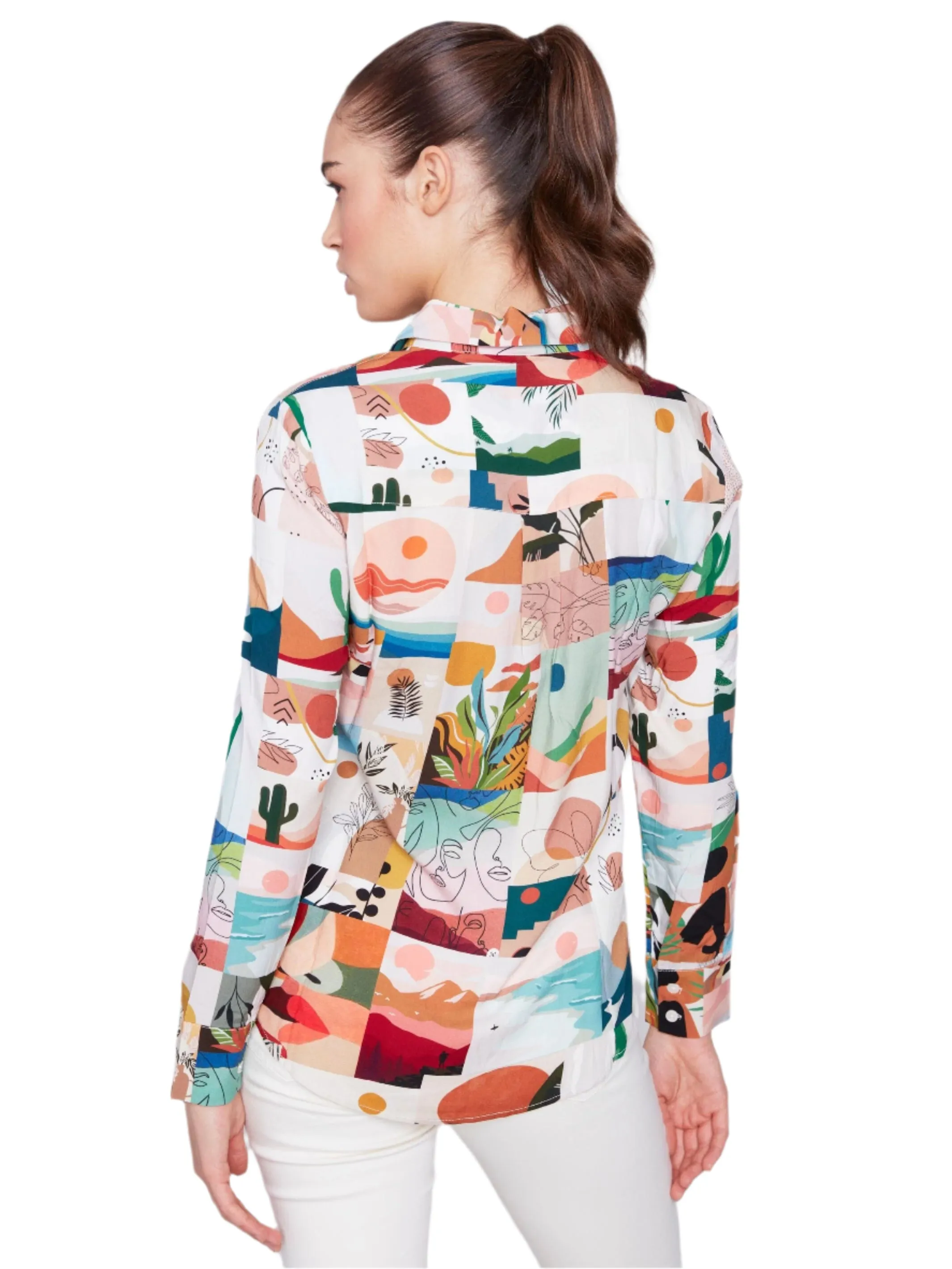 MULTI GRAPHIC PRINT LONG SLEEVE SHIRT