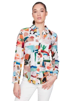 MULTI GRAPHIC PRINT LONG SLEEVE SHIRT