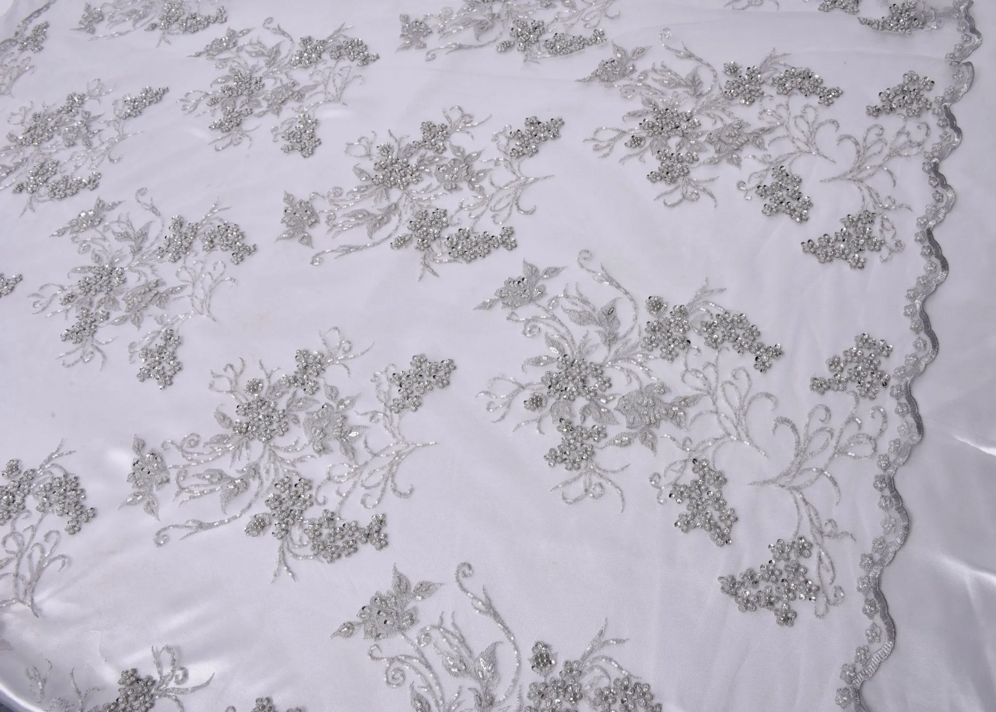 Nylon Mesh Bridal Wear Embroidery Fabric