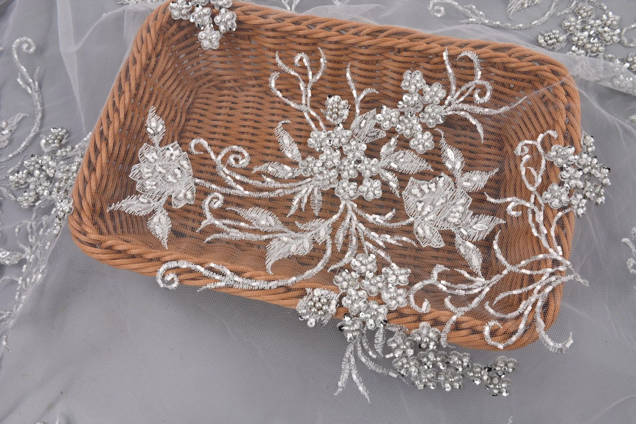 Nylon Mesh Bridal Wear Embroidery Fabric