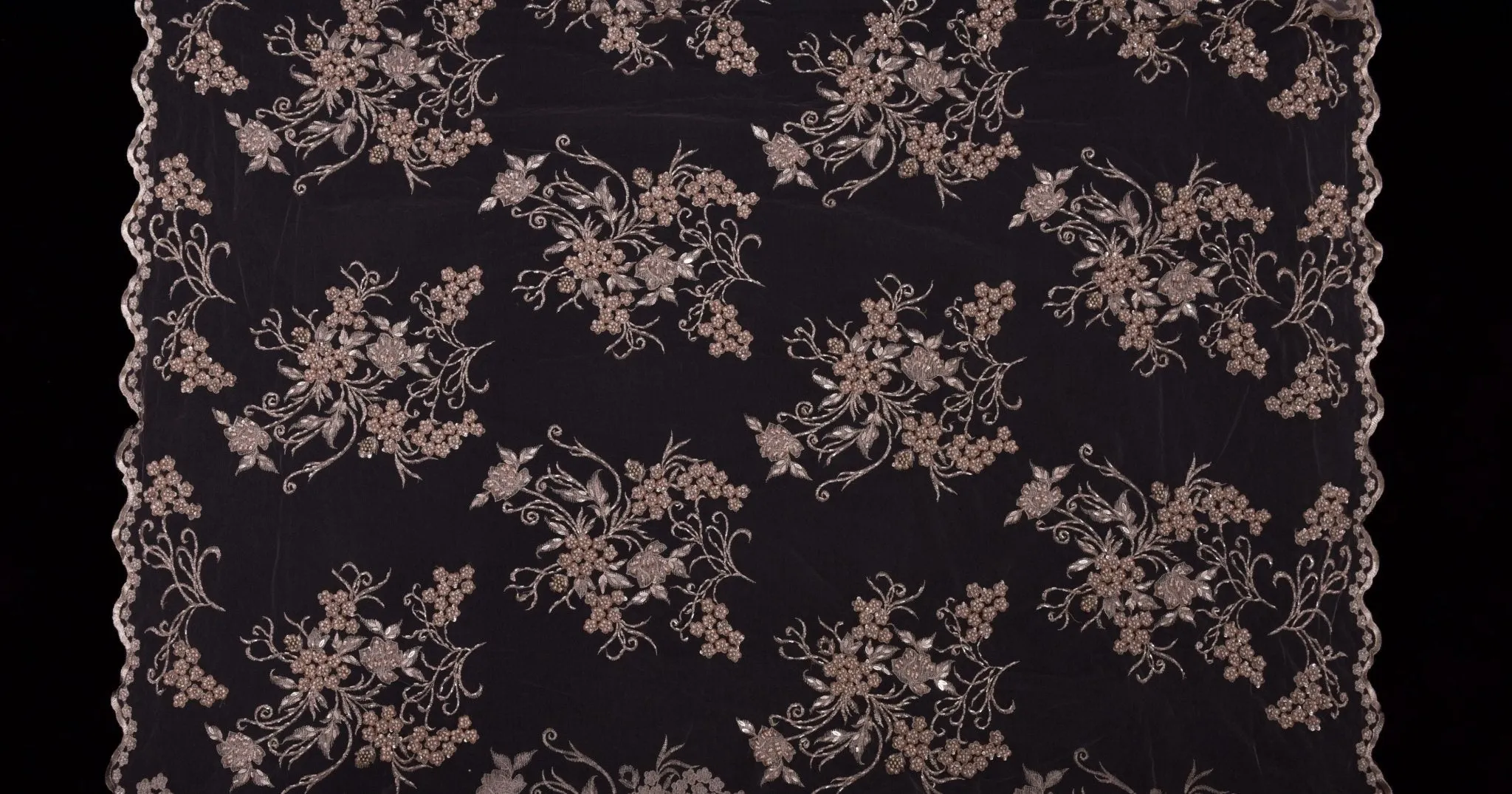 Nylon Mesh Bridal Wear Embroidery Fabric
