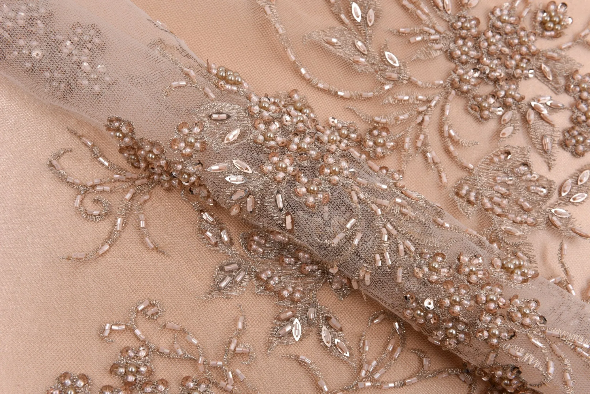 Nylon Mesh Bridal Wear Embroidery Fabric