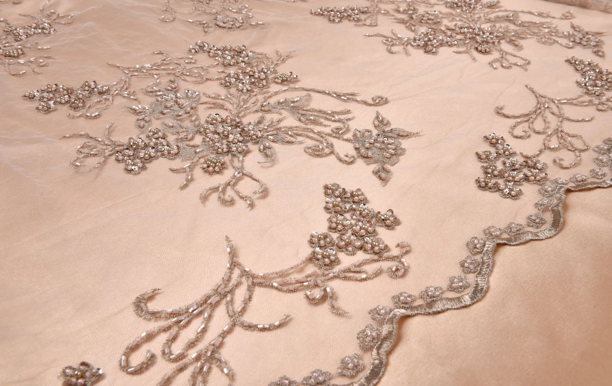 Nylon Mesh Bridal Wear Embroidery Fabric