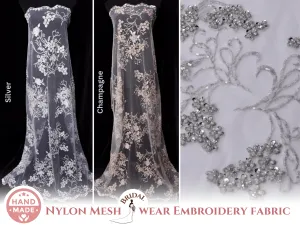 Nylon Mesh Bridal Wear Embroidery Fabric
