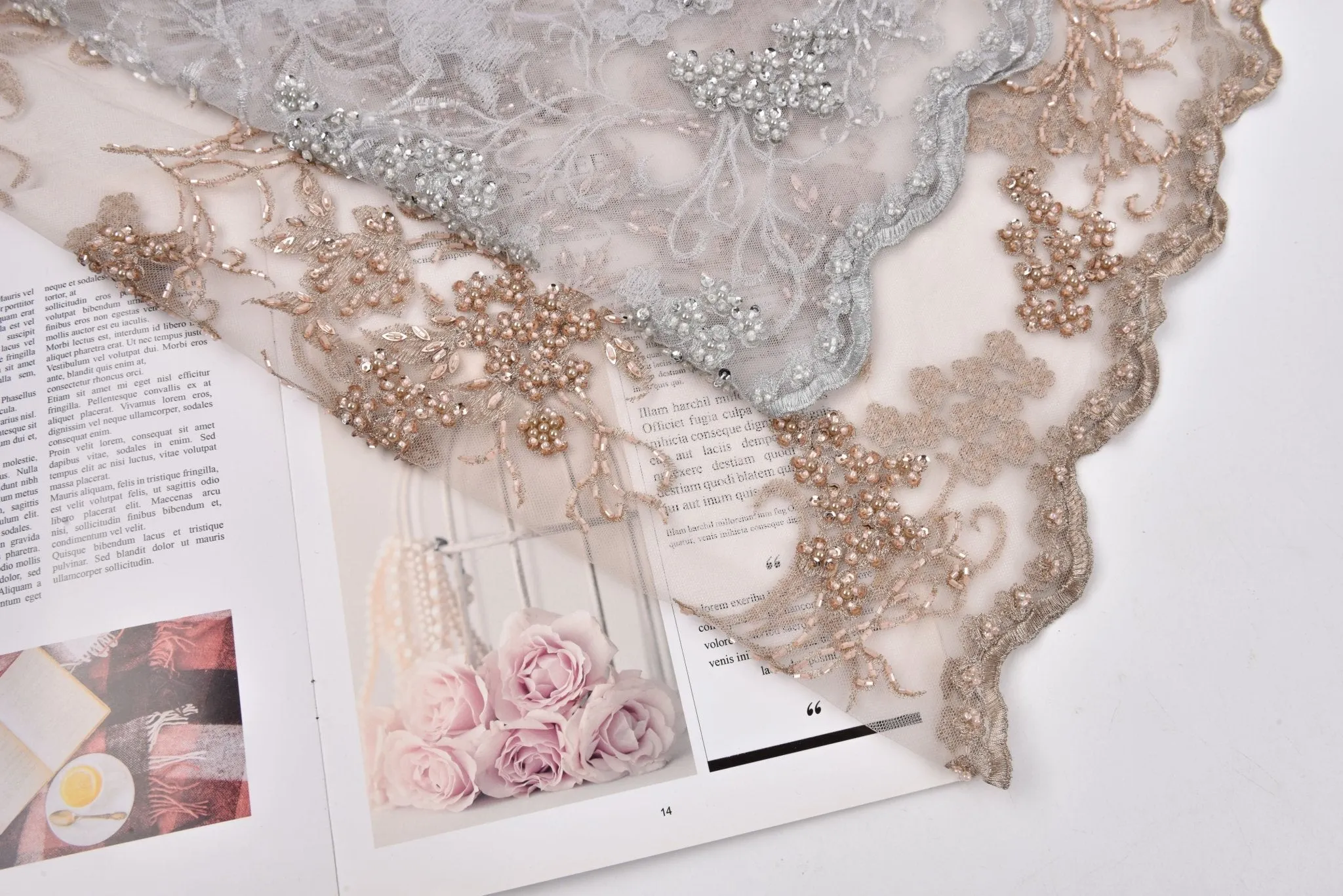 Nylon Mesh Bridal Wear Embroidery Fabric