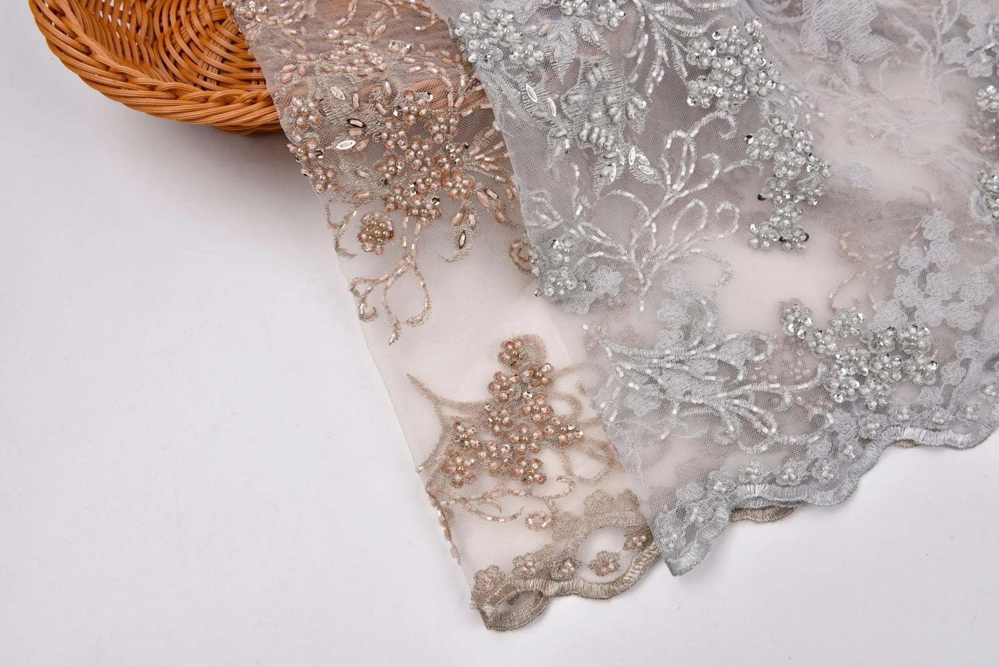 Nylon Mesh Bridal Wear Embroidery Fabric