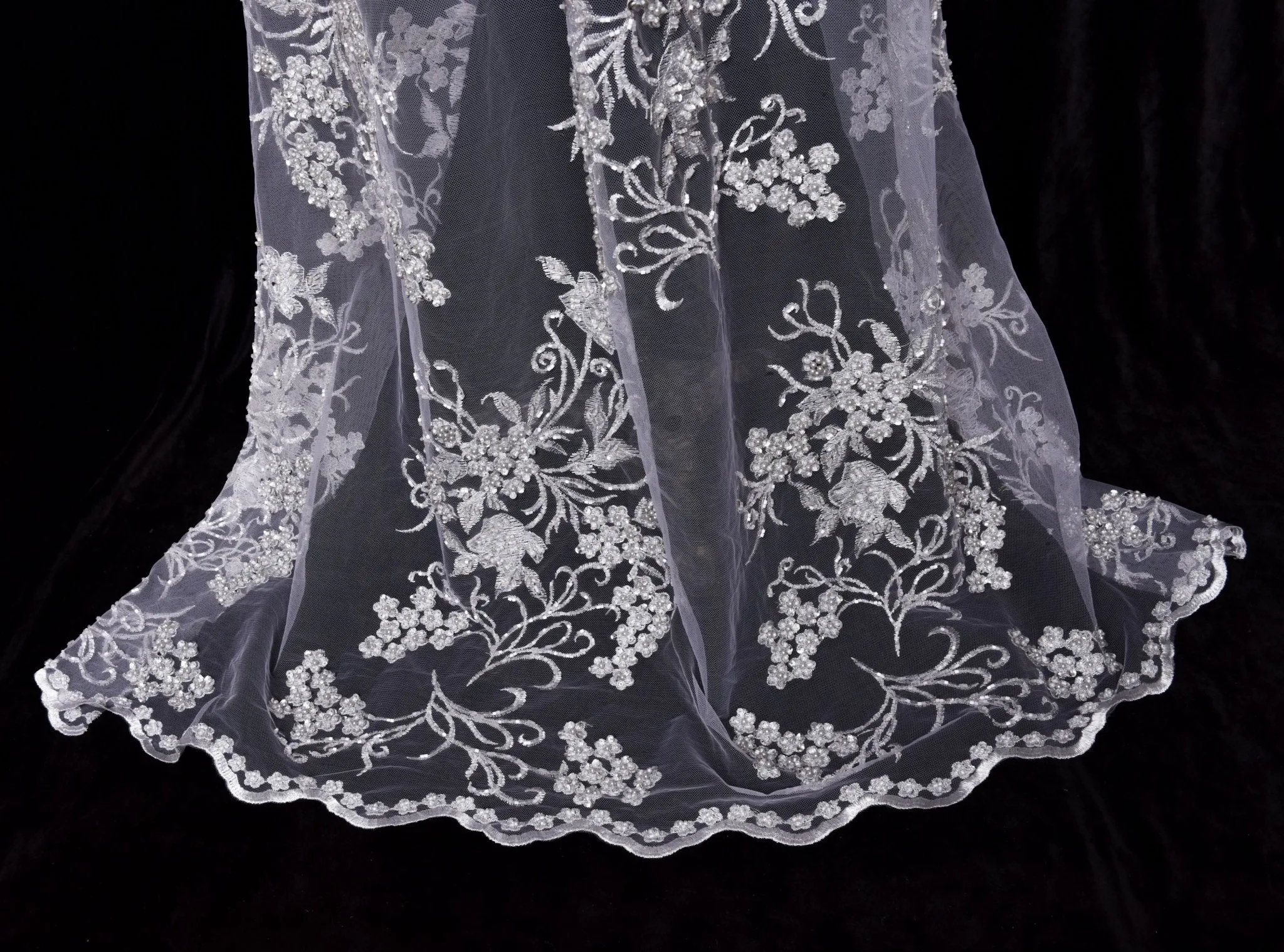 Nylon Mesh Bridal Wear Embroidery Fabric
