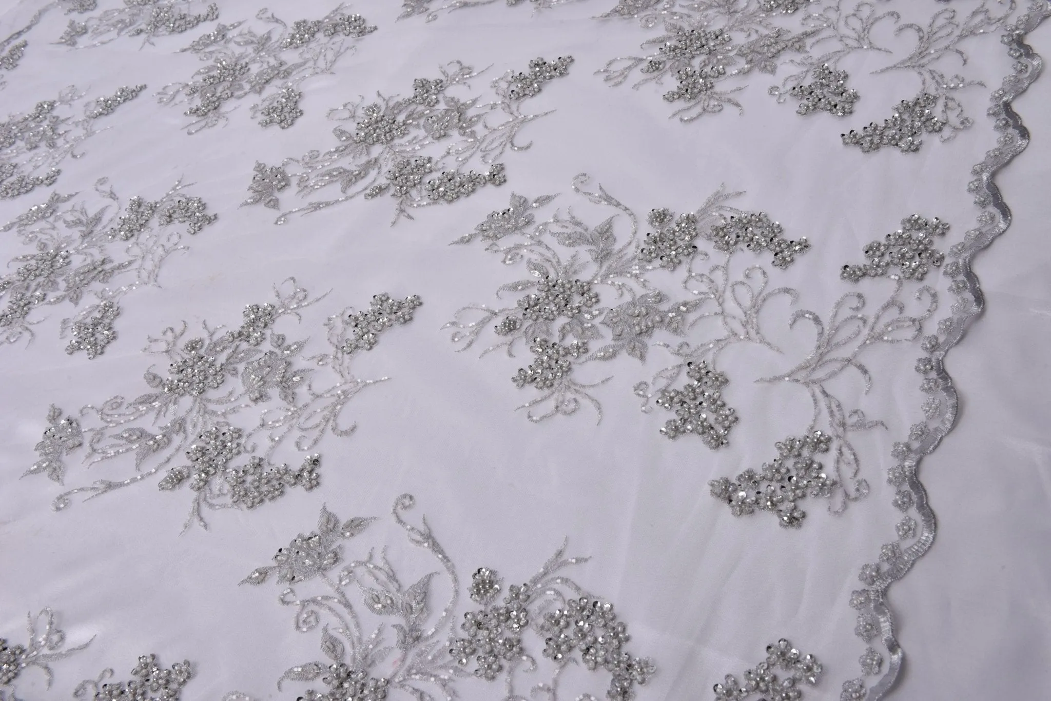 Nylon Mesh Bridal Wear Embroidery Fabric