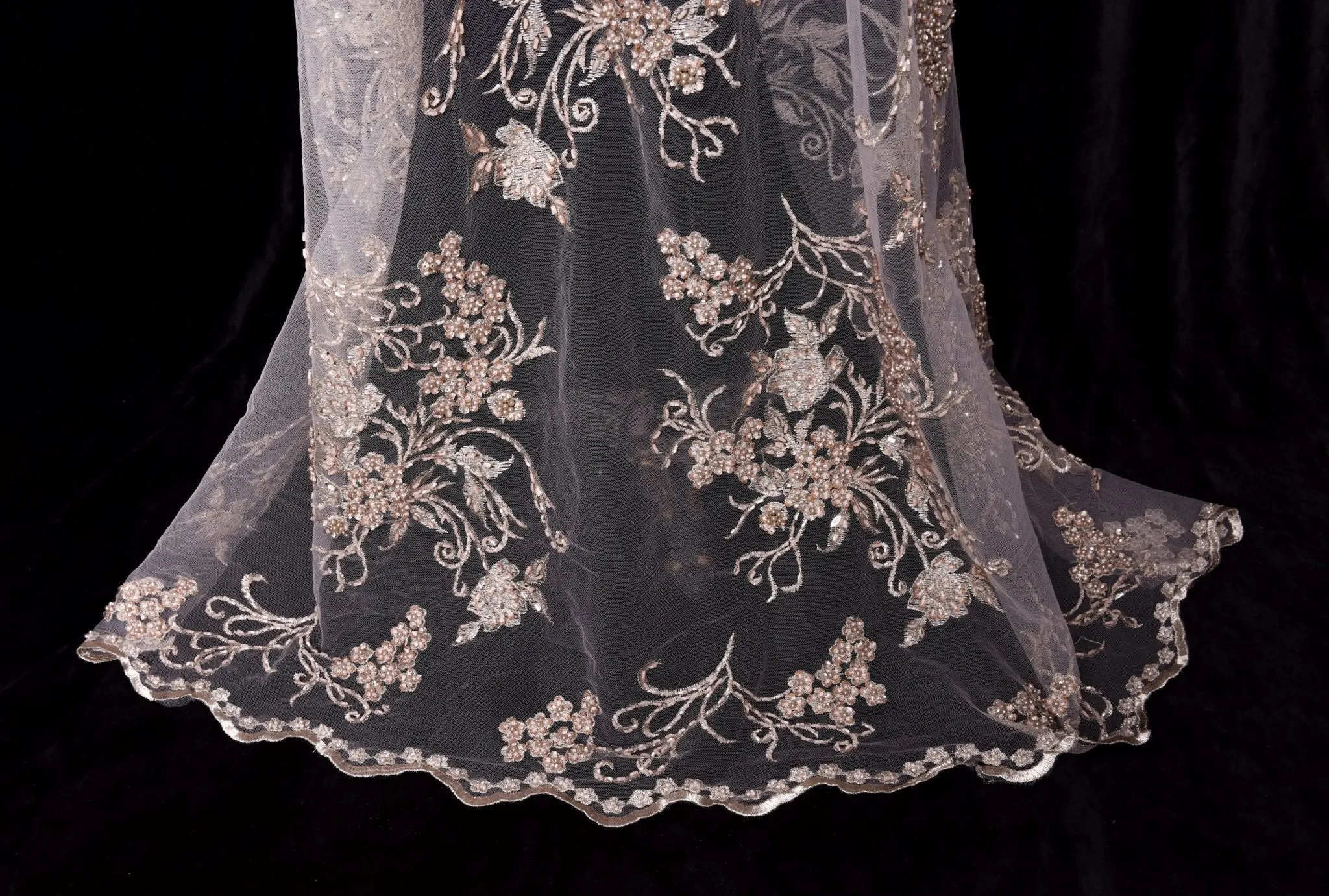 Nylon Mesh Bridal Wear Embroidery Fabric