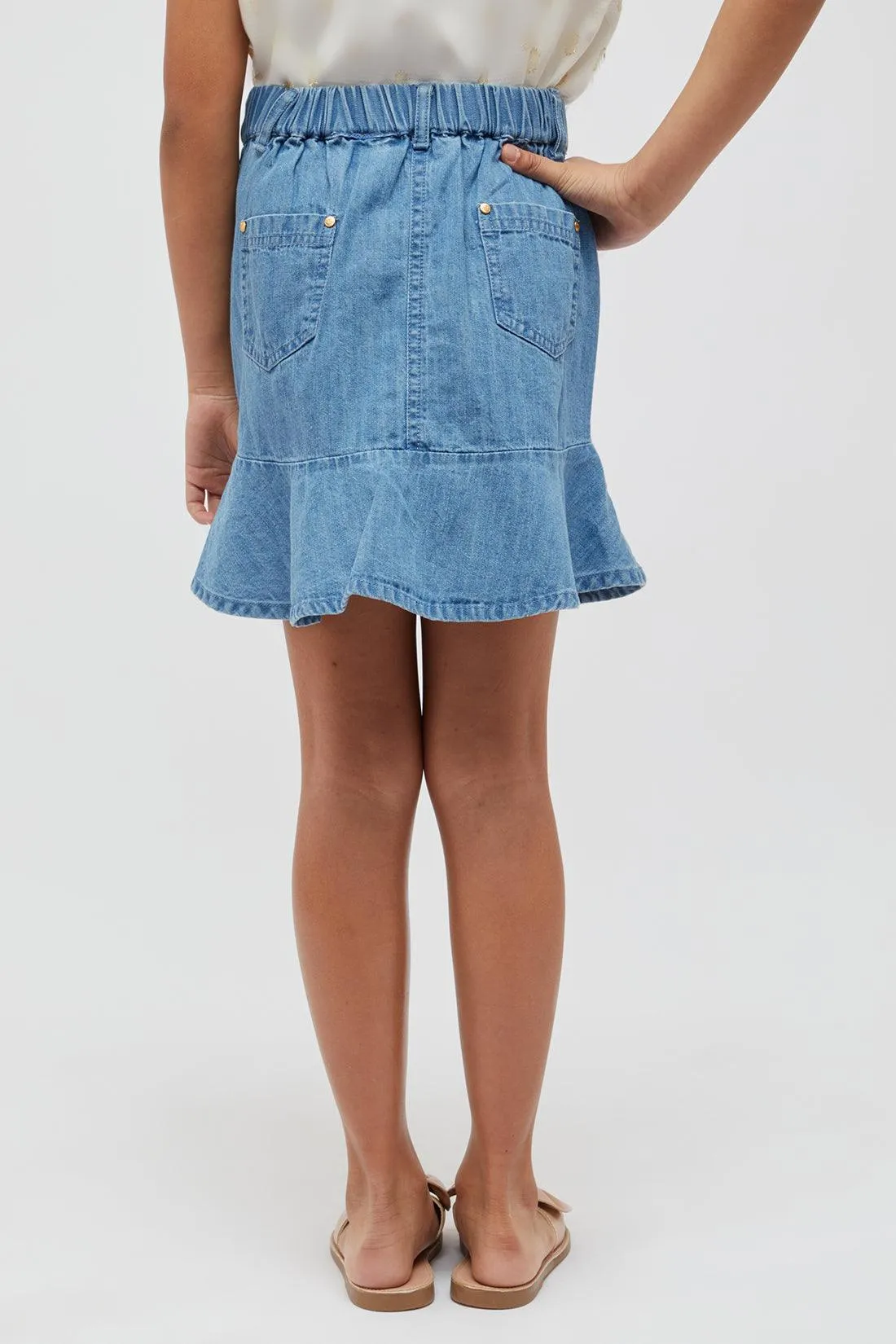 One Friday Blue Denim Skirt