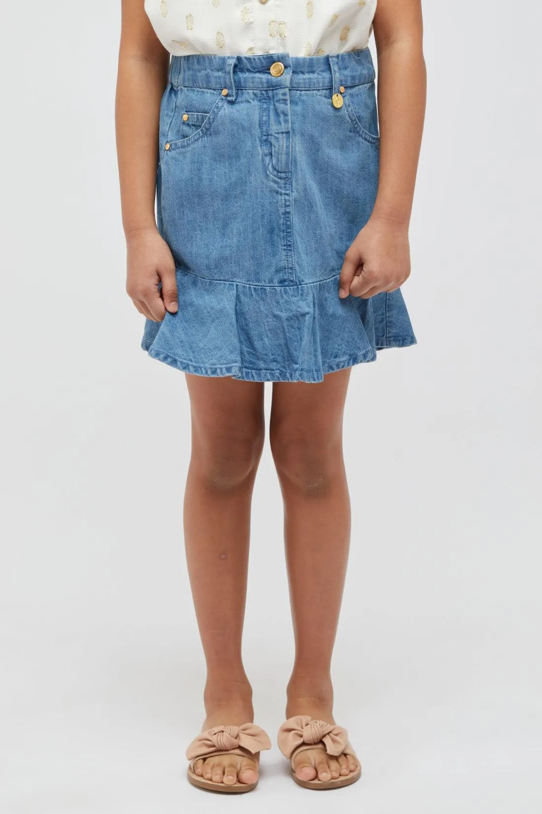 One Friday Blue Denim Skirt