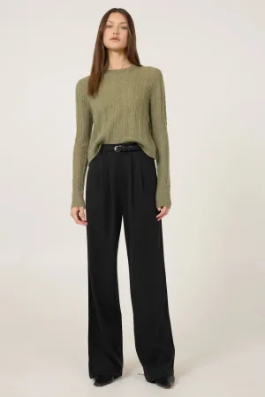One Grey Day Blakely Tissue Cashmere Pullover | Sage