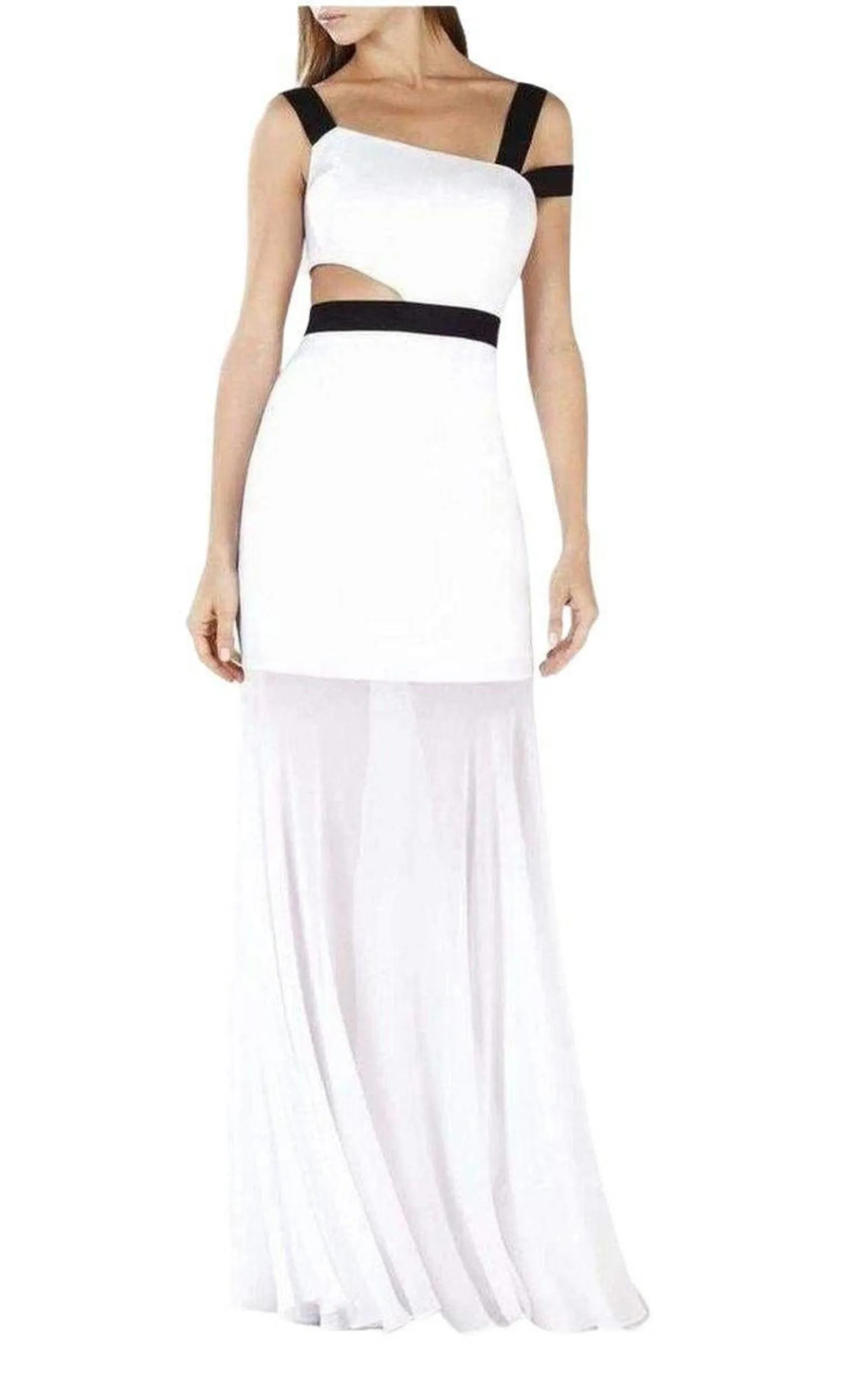 One Shoulder Cutout Waist Gown