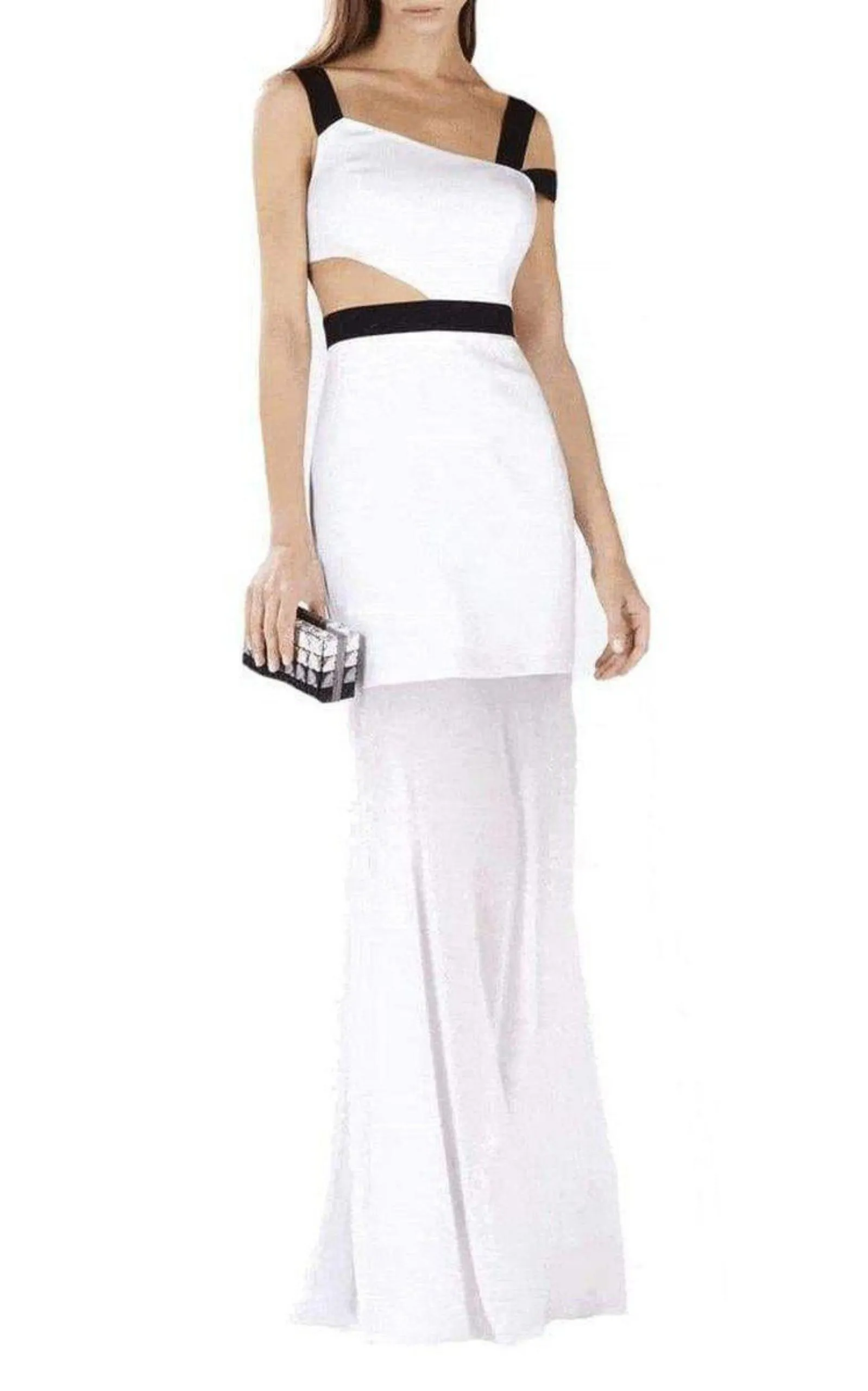 One Shoulder Cutout Waist Gown