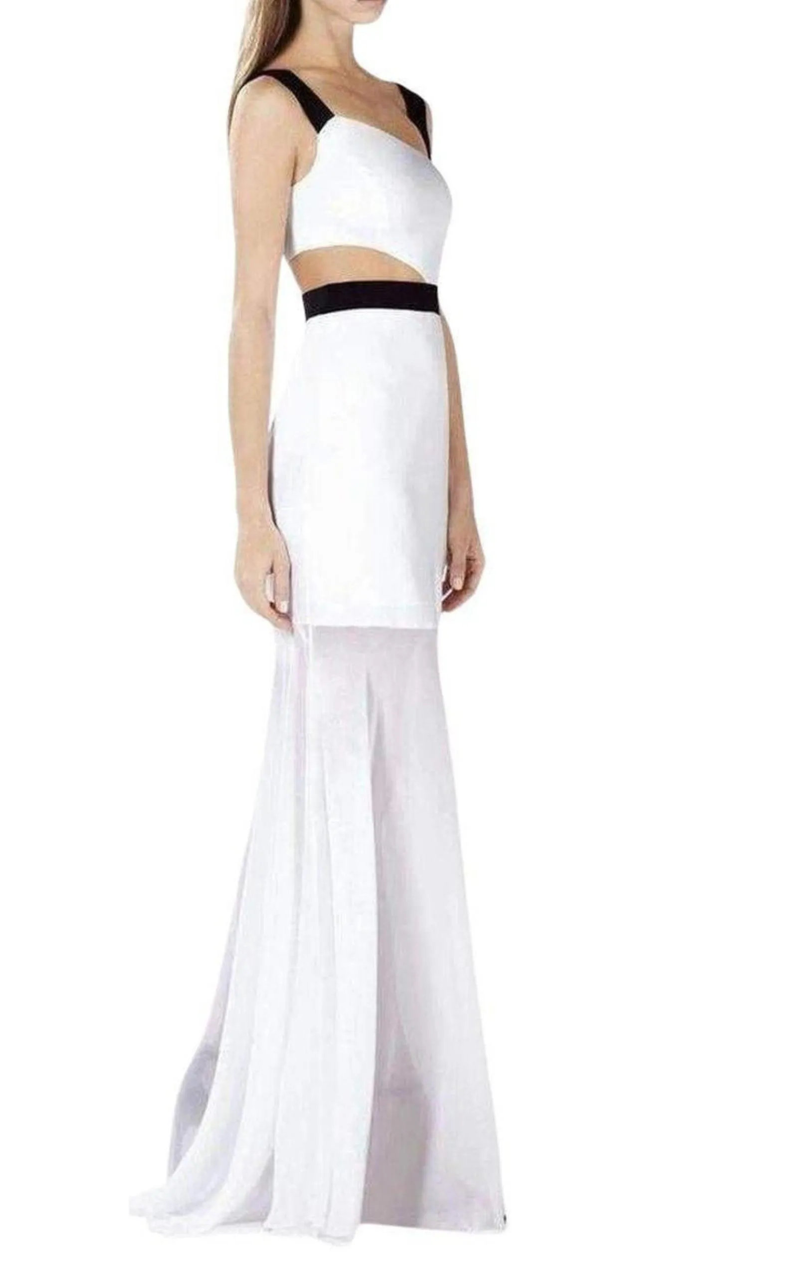 One Shoulder Cutout Waist Gown