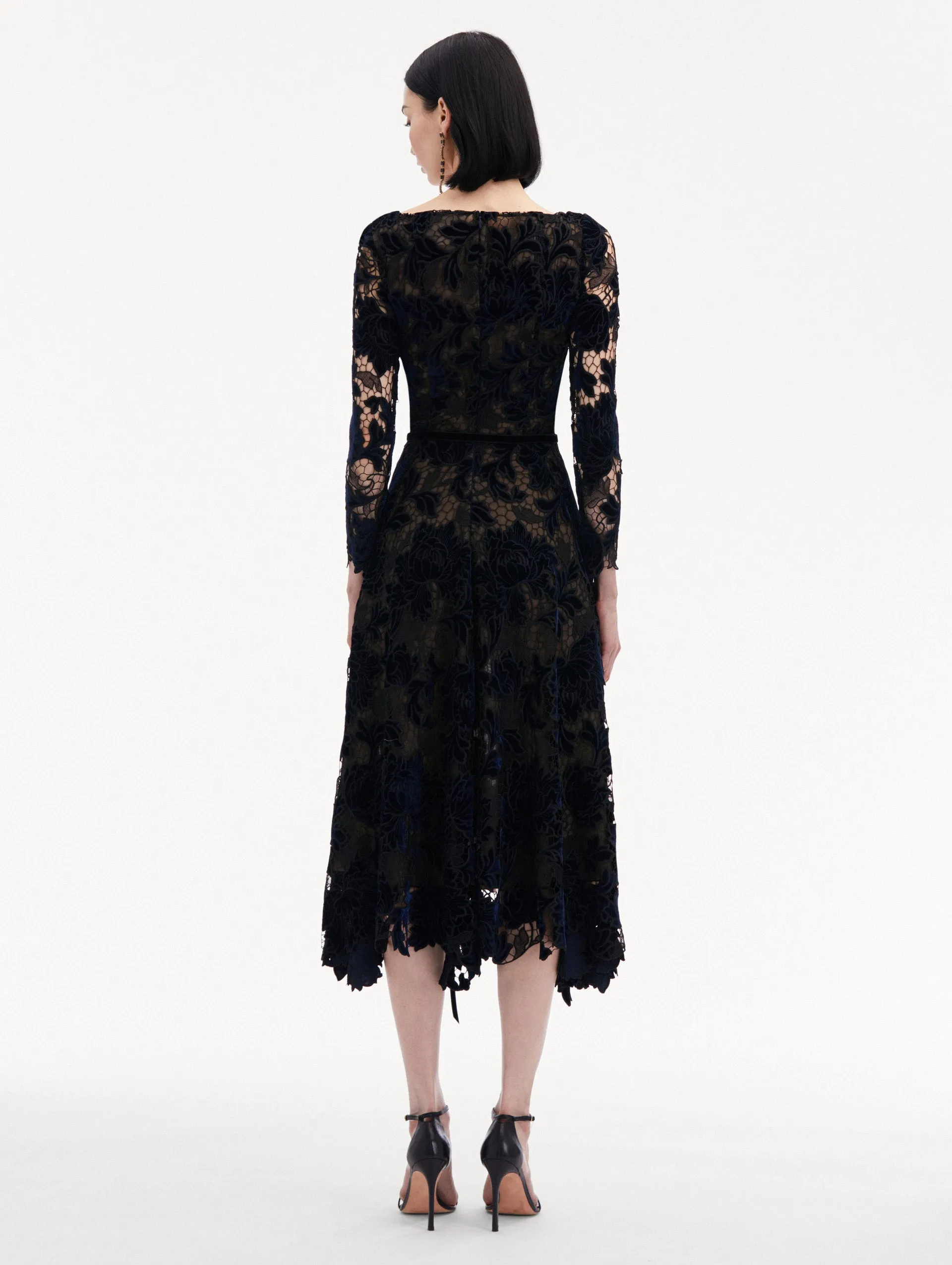 Peony Velvet Guipure Dress