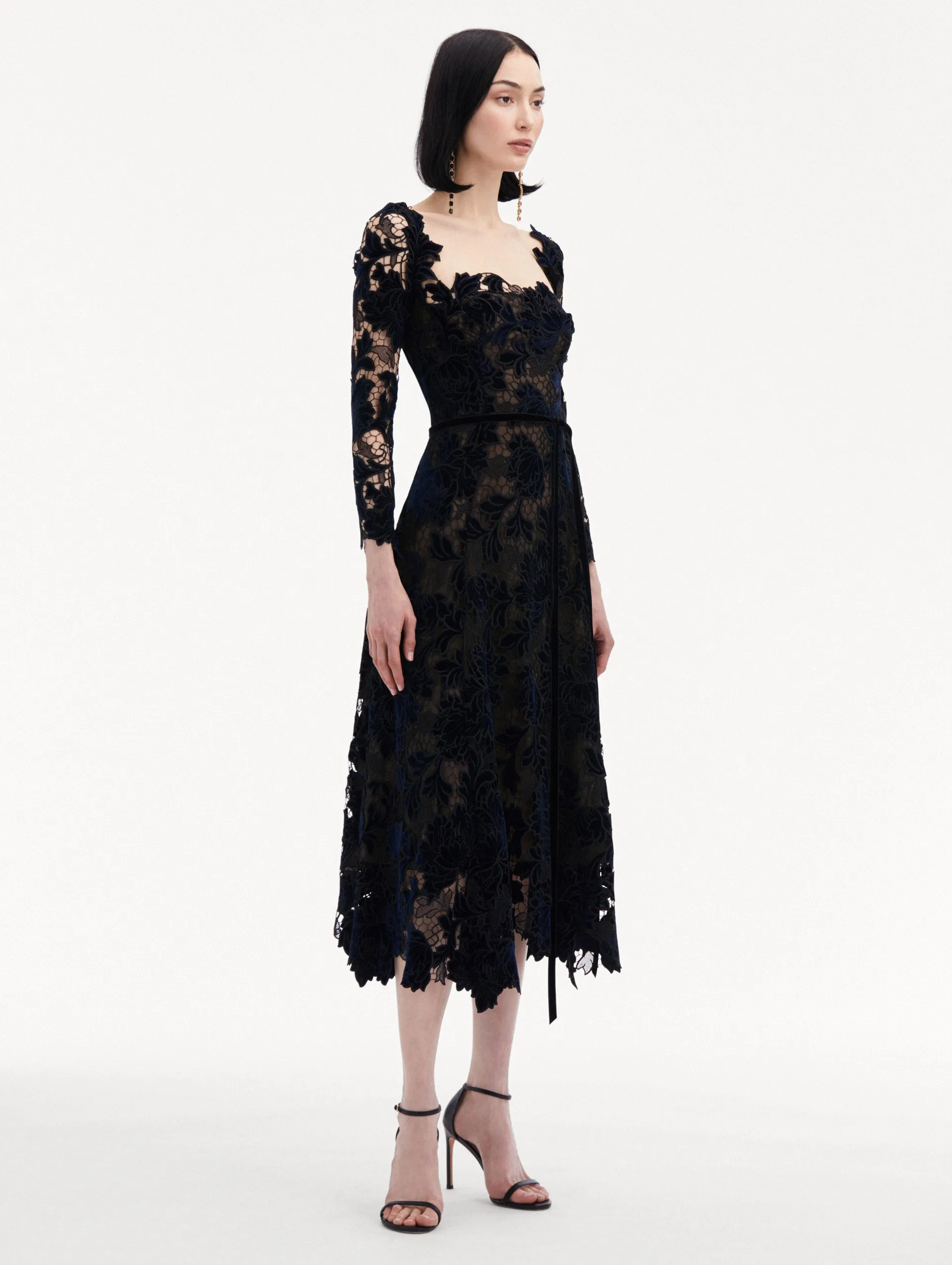 Peony Velvet Guipure Dress