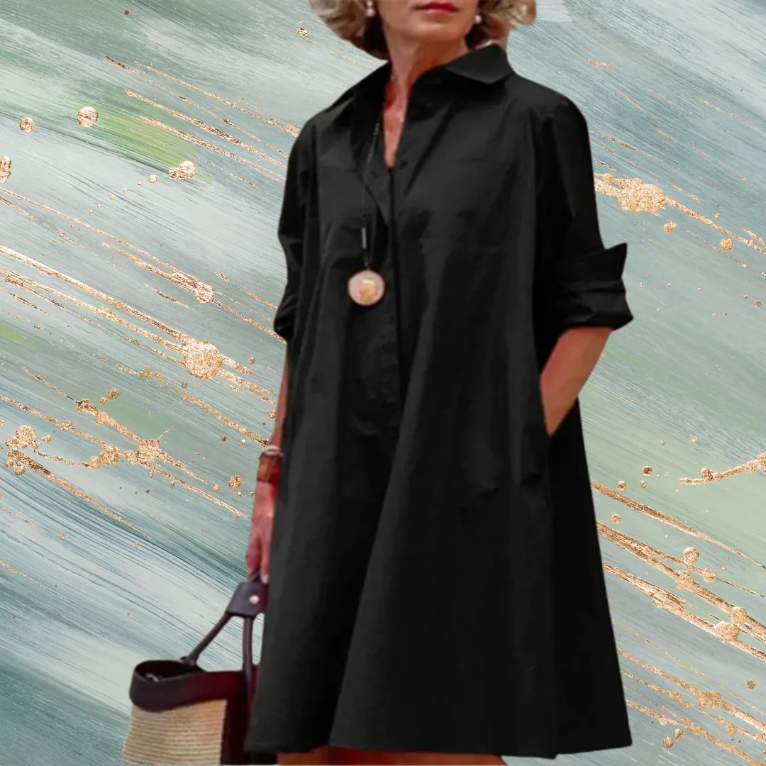 Plain Simple Long Sleeves Shirt Dress