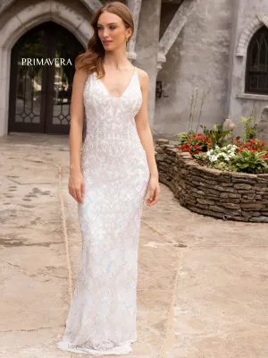 Primavera Couture 3903 Long Fitted Beaded Sequin Formal Prom Dress Evening Gown