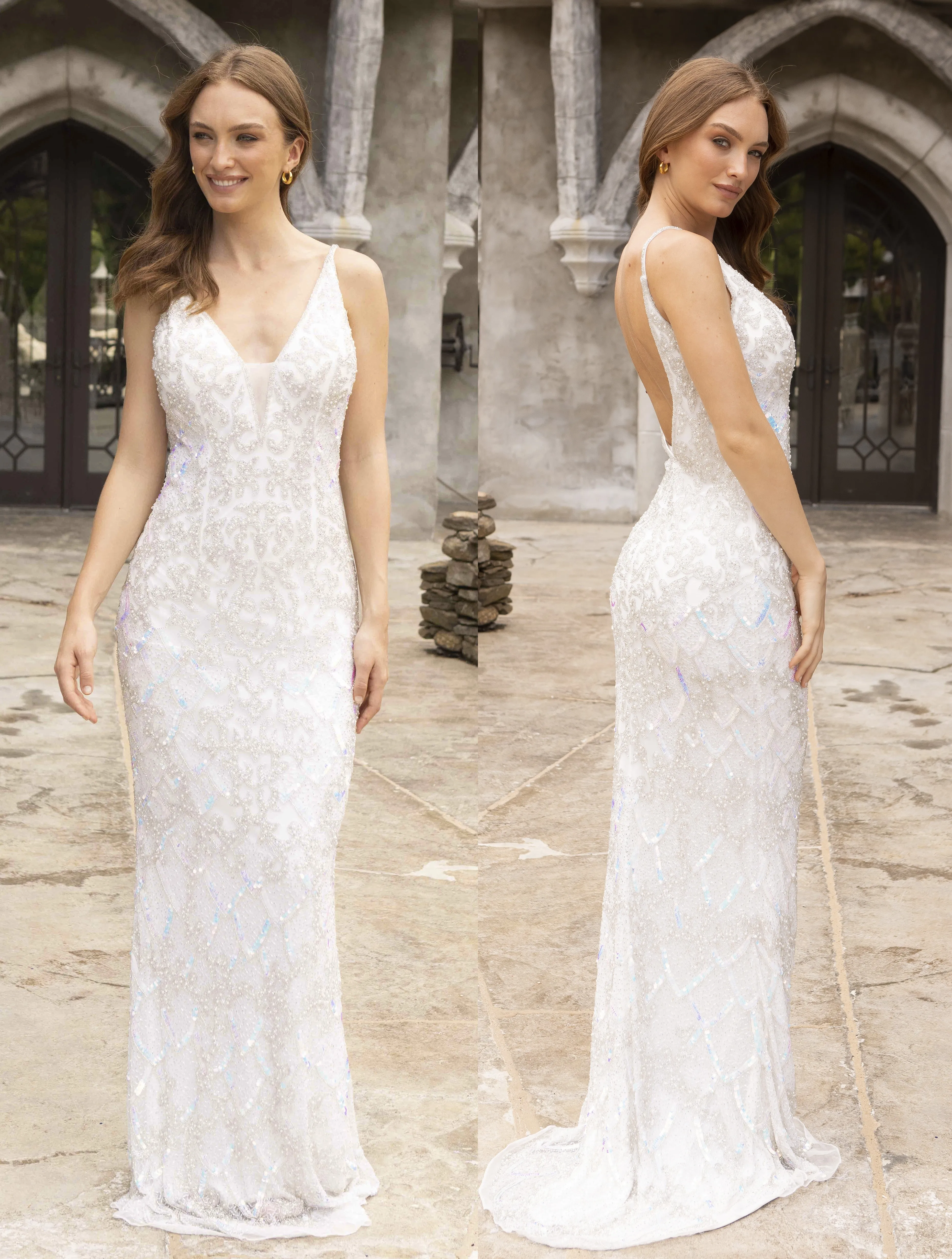 Primavera Couture 3903 Long Fitted Beaded Sequin Formal Prom Dress Evening Gown