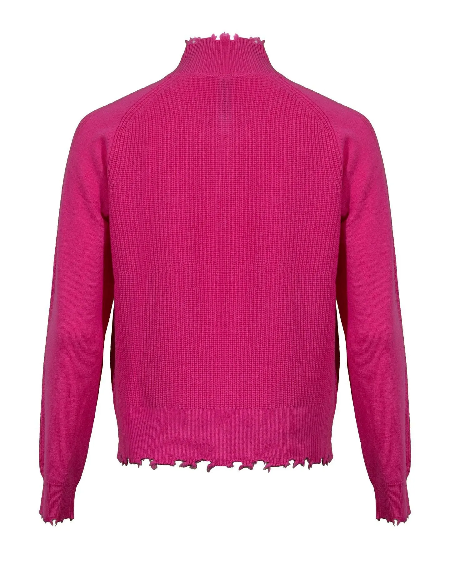 Raw Edge Zip Neck Pullover