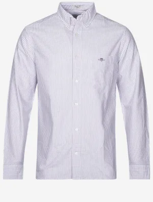 Regular Fit Oxford Banker Stripe Shirt Lilac