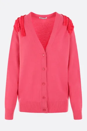 Sally cashmere and wool cardigan with ruches