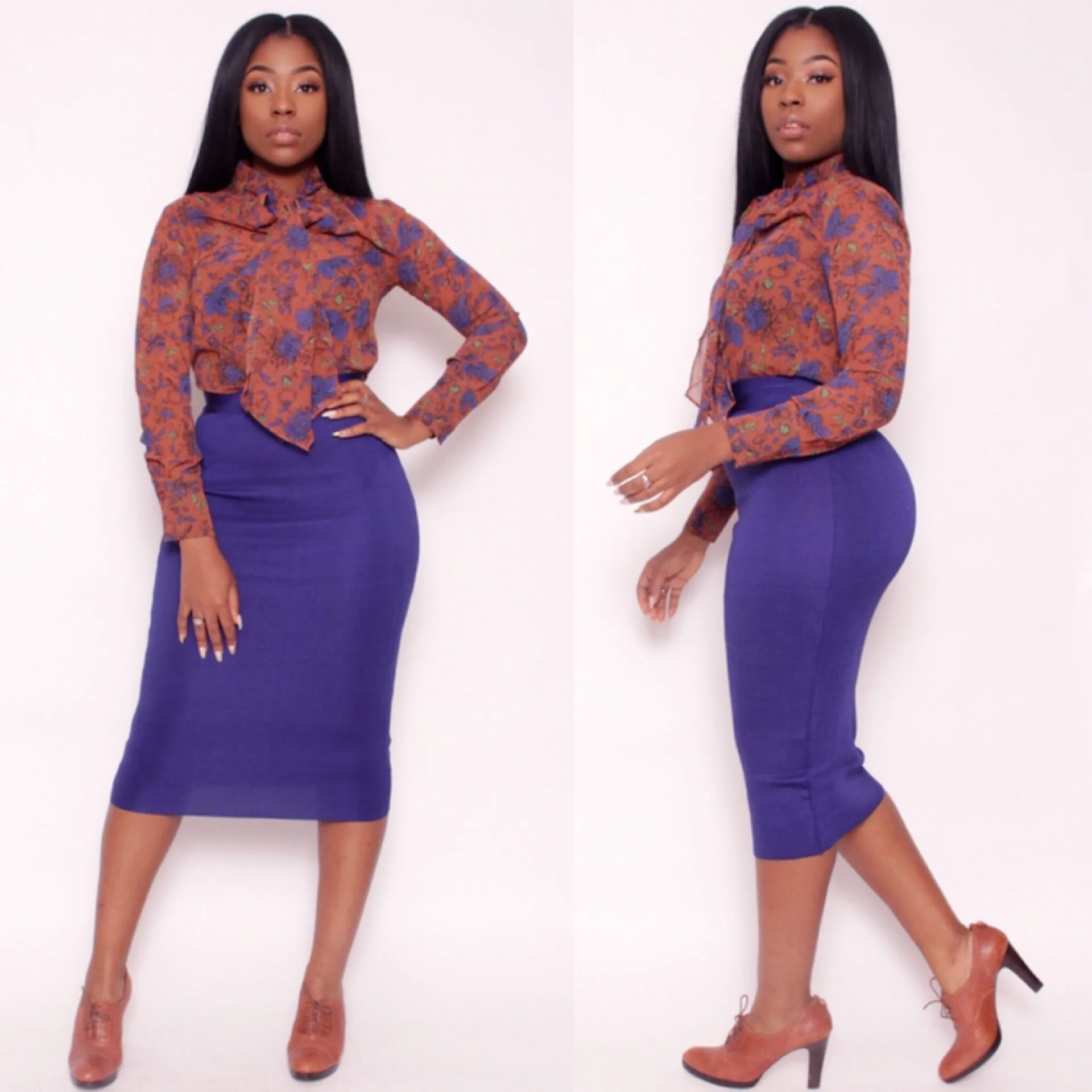 SAVANNAH Navy Blue Skirt
