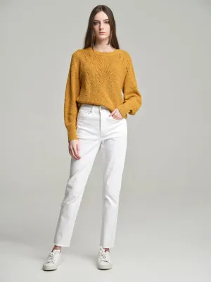 Slim fit high waist white jeans