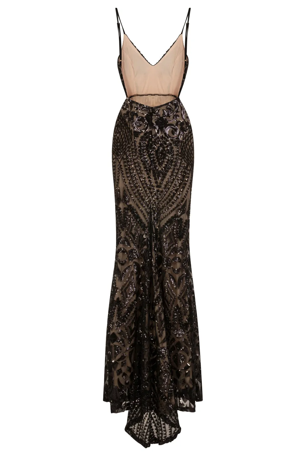 Spotlight Black Vip Luxe Sequin Backless Mermaid Fishtail Dress