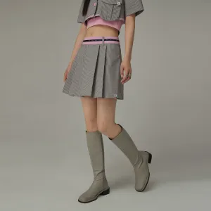 Striped Color Banded A-Line Pleated Skirt