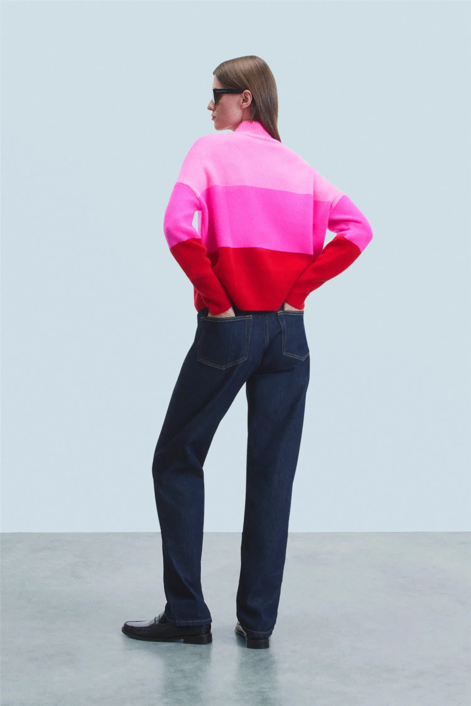Sweater Mock Neck Bright Red