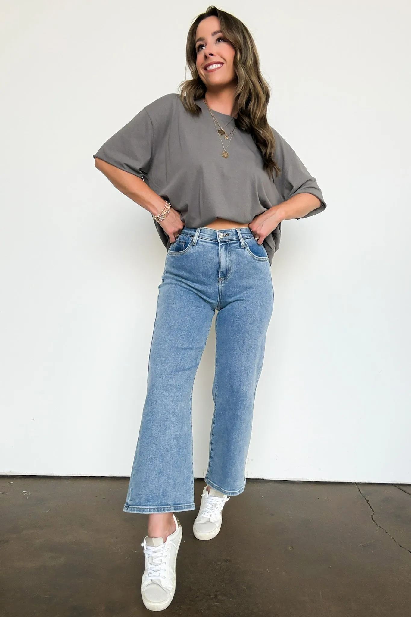 Syndi High Rise Bootcut Crop Jeans