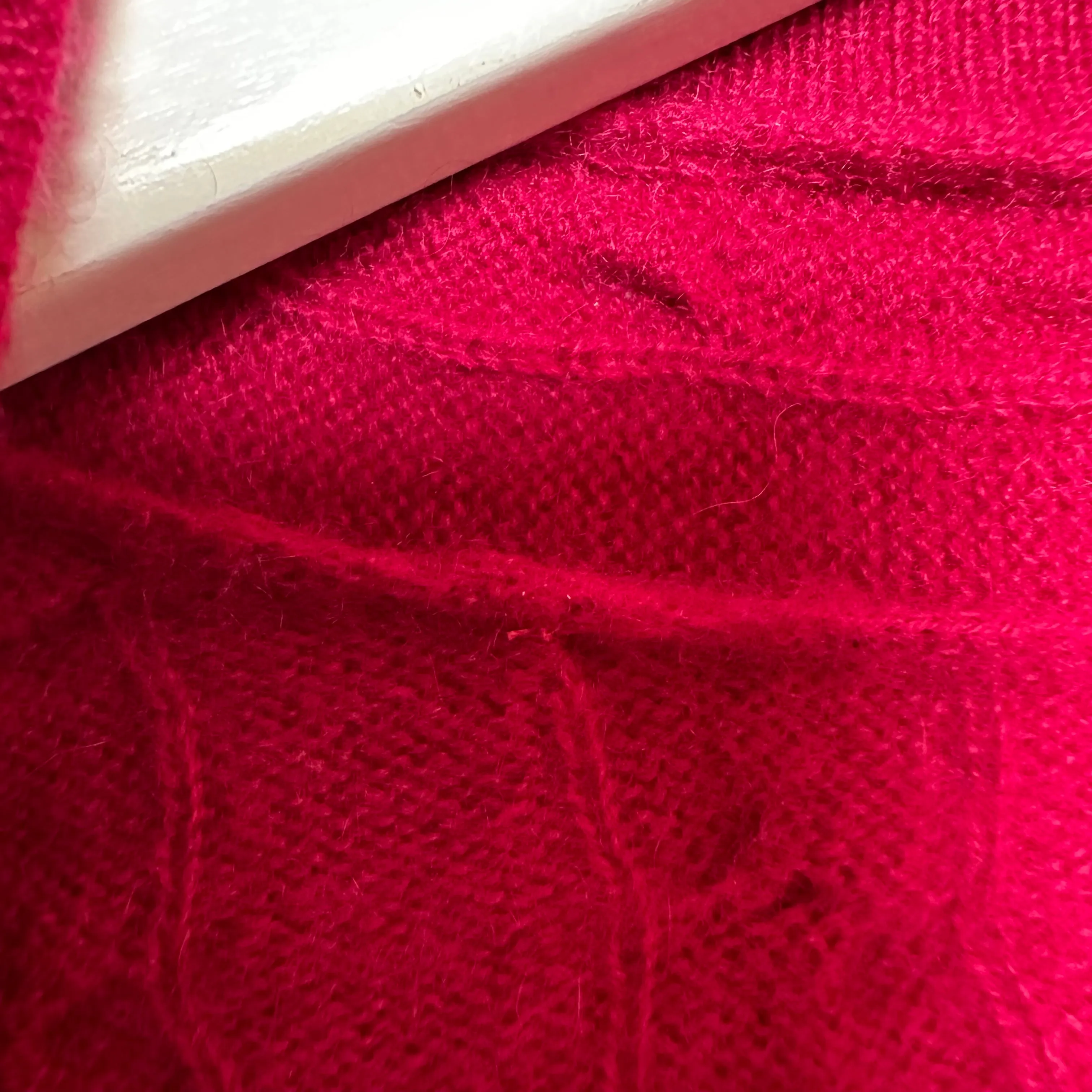 Talbots Cashmere Cardigan Sweater Cable Knit Open Front Raspberry Medium Petite