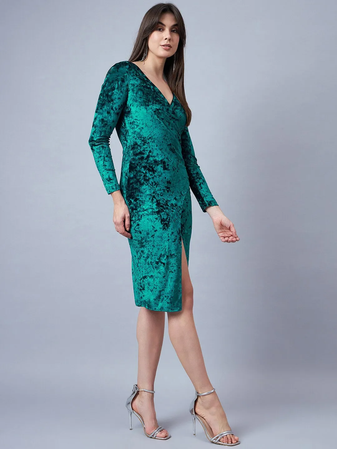Teal Essence Wrap Dress