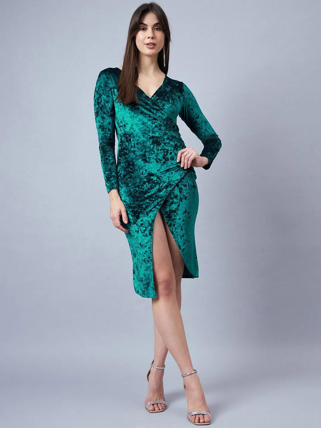 Teal Essence Wrap Dress
