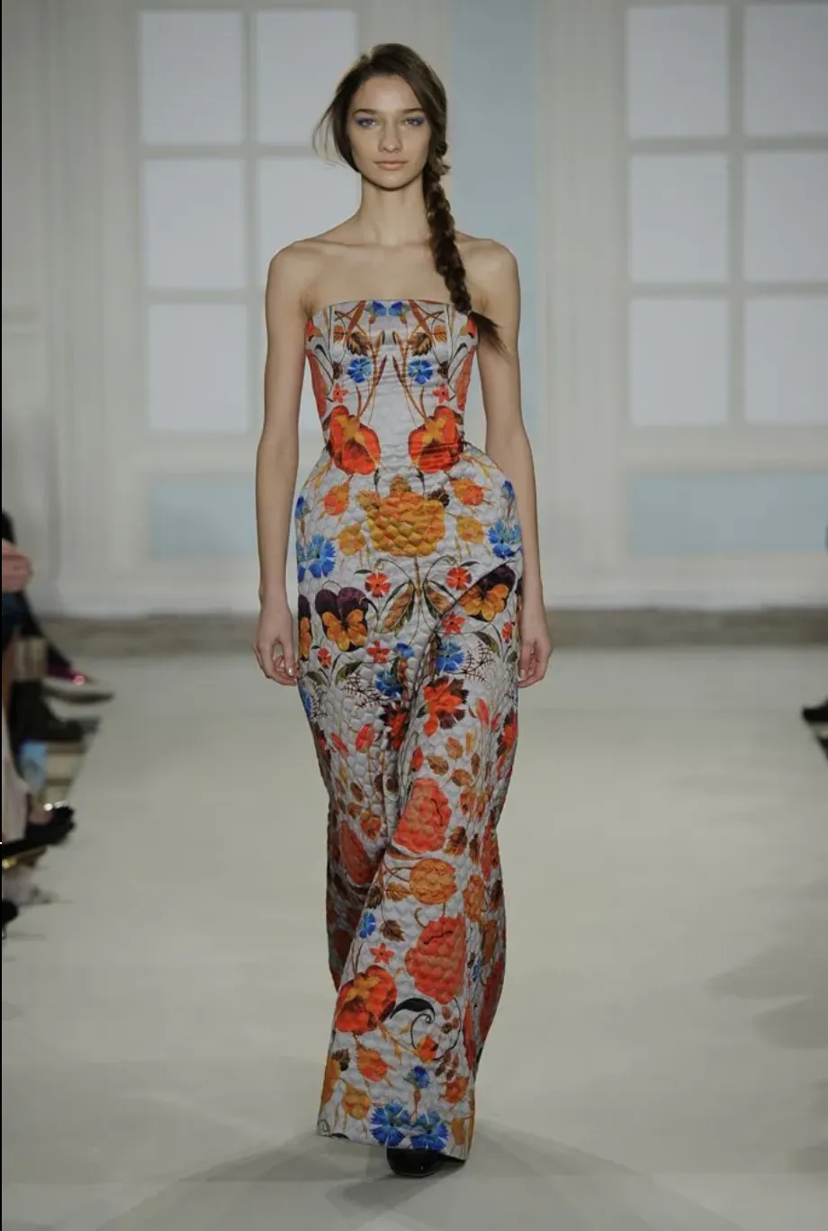 TEMPERLEY- 2014 NWT Floral Quilted Satin Ball Gown, Size 2