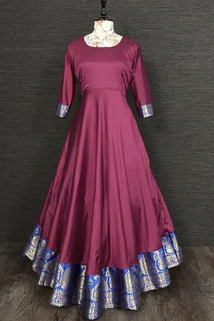 Traditional Silk Gown Dress For Girls