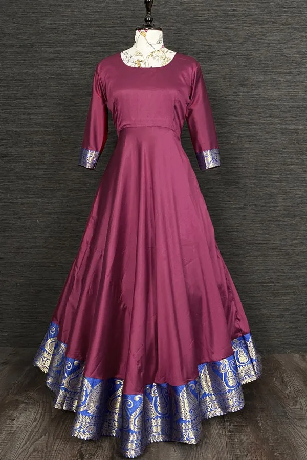 Traditional Silk Gown Dress For Girls