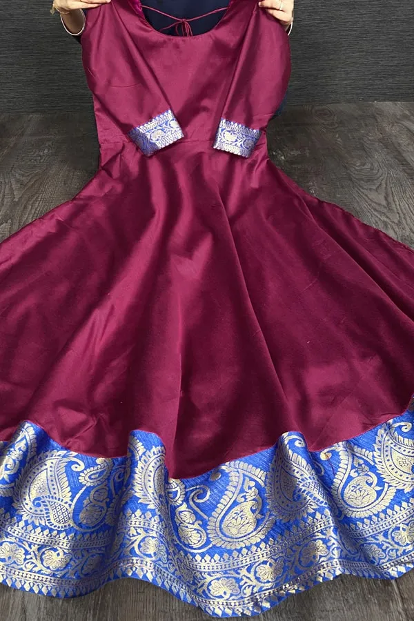 Traditional Silk Gown Dress For Girls